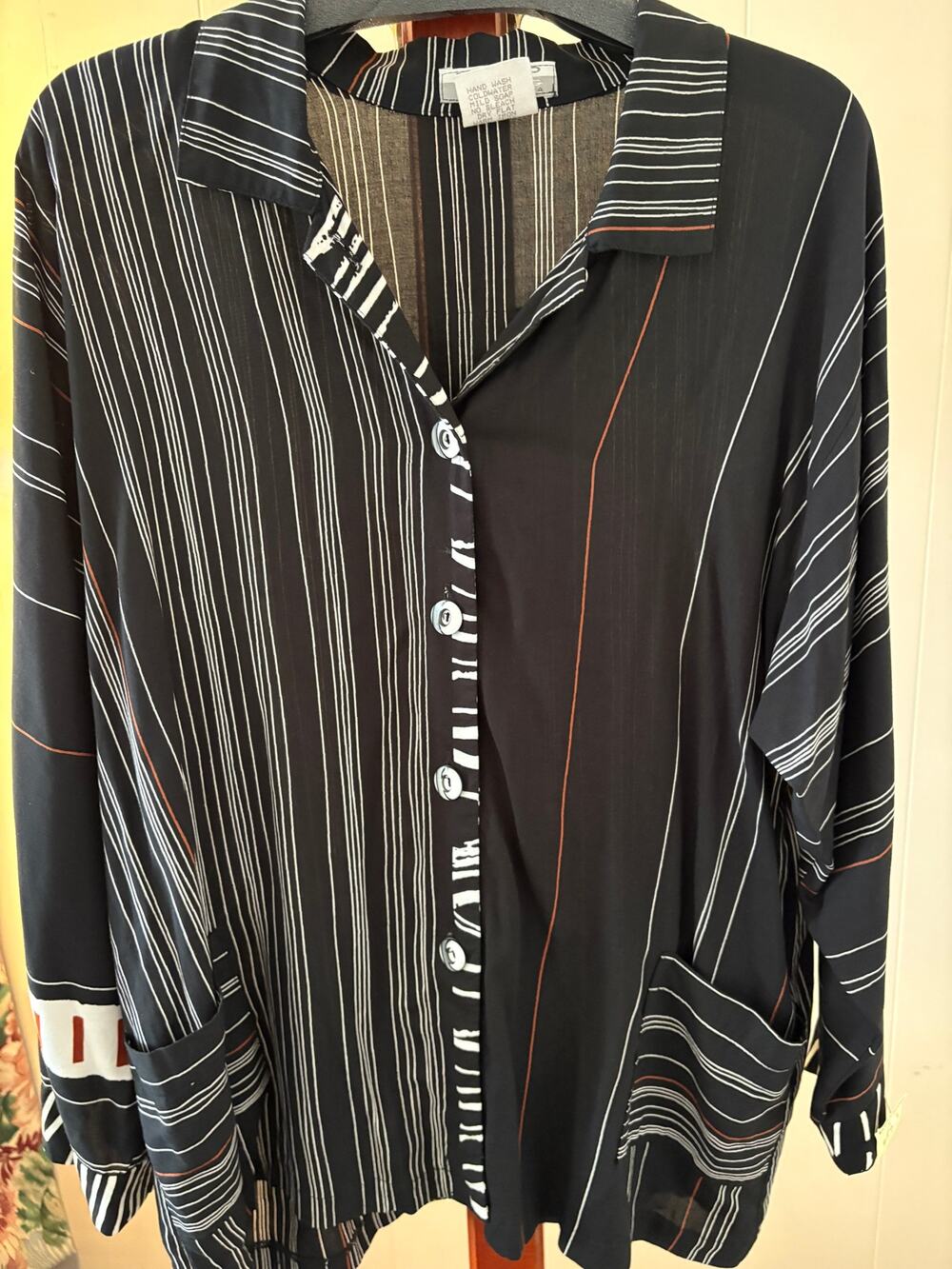 Vintage Nino Wong Button Up Blouse Sz Large